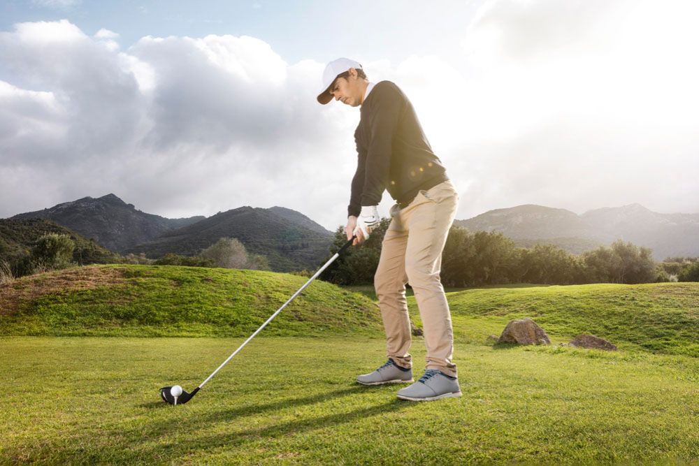 Zakelijke klant Golf spelen eerst opwarmen
